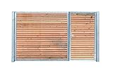 Einfahrtstor Verzinkt Holz Tor quer Asymmetrisch 2-flügelig 300cm x 160