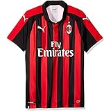 PUMA Herren AC Milan Home Replica SS with Sponsor Logo Trikot, Tango Red Black, M