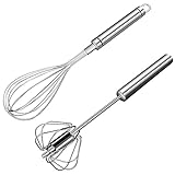 Jadin schneebesen set, 2 stück küchen schneebesen halbautomatischer schneebesen manueller schneebesen eierschlägel edelstahl schneebesen kitchenaid für mischen eier soßen schaumschläger handrü