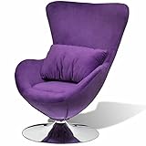 LCSA Sessel Ei-Form Drehsessel Lounge Clubsessel Relaxsessel mehrere Auswahl (Color : Lila)