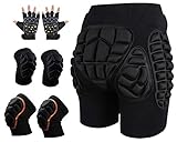 QDY -Protective Padded Shorts 3D Protection Hip Butt Eva Padded Short Pants Impact Pants Hüftschutz Für Herren Damen Schutzausrüstung Für Ski Eislaufen Snowboarden,A1,S