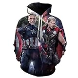 Towel Rings 3D Gedruckter Pullover Hoodie Herren Hoodies Mit Avengers Endgame Aufdruck Langarm Pulli Mit Kapuze Captain America 3D-H