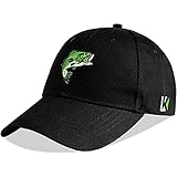 KUBILA Angelmütze – Fliegenfischen Geschenke für Männer und Frauen gebogene Krempe verstellbar Dad Trucker Baseball Caps, Bass Fishiing Black Green, Einheitsgröß