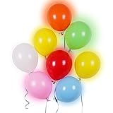 AGPTEK 40 LED Blinkende Bunte Luftballons mit Farbigem Band, 24 Stunden Leuchtdauer, für Party, Geburtstag, Hochzeit, Festival, Weihnachten, Q01, 7 wechselnde Farb