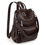 UTO Rucksack Damen PU Leder Veganes Leder Cabrio Quaste Reißverschluss Tasche Farbe Rehb