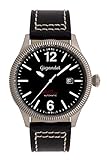 Gigandet Herrenuhr Automatik Analog mit Lederarmband schwarz Red Baron G8-008