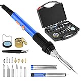 Lötkolben Set 220°C- 480°C Einstellbar Temperatur Lötset für Holz Leder Gravieren (Bügeleisen-Set)