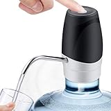 Pinsheng Wasserflaschen Pumpe, 2-5 Gallonen USB Aufladen Flaschen Wasserpumpe, Tragbarer Elektrischer Wasserspender für Küche Büro Camping Barb