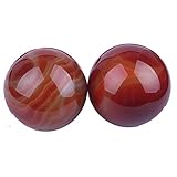 Cakunmik Baoding Fitness Ball, Natürliche Agate Fitness Ball Jade Handball Chalcedony, Um Stücke Chinesische Ballgeschenke Für Das Gesundheitsmuskel-Training des Mittleren Alters Zu Spielen,50