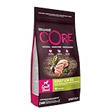 Wellness CORE Small Breed Adult Low Fat, Hundefutter trocken für Hunde kleiner Rassen, getreidefrei, mit hohem Fleischanteil, Pute, 1.5 kg