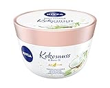 NIVEA Body Soufflé Kokosnuss & Monoi Öl (200 ml), Körperpflege für 24h Feuchtigkeit, Lotion für trockene und sehr trockene H