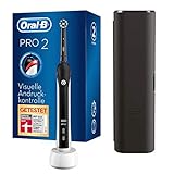 Oral-B PRO 2 2500 Elektrische Zahnbürste/Electric Toothbrush, mit 2 Putzmodi und visueller Andruckkontrolle für Zahnpflege, Reiseetui, Designed by Braun, schw
