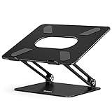 BoYata Laptop ständer: Multi-Angle-Standfuß mit Heat-Vent, Aluminium Einstellbares Notebook ständer kompatibel für Laptop (10-17 Zoll), einschließlich MacBook Pro/Air, Surface, Samsung, HP(Schwarz)