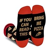 AGRIMONY Lustige Pizza Socken Herren Junge-Wenn Du Das Lesen Kannst Bring Mir Pizza Geschenke Bunte Lustig Männer Witzige Motiv Coole Bedrucken Verrückte Socken Weihnachten Strümpfe Geschenk