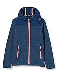 CMP Mädchen Strickfleece Jacke 30H7055, Blau, 128