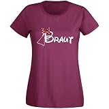 Shirt-Panda JGA T-Shirt Damen Team Braut Maus · Junggesellinnenabschied T Shirt · Viele Farben · Größen XS - XXL Weinrot - Braut S