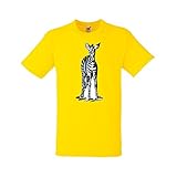 T-Shirt Zebra Baby Kind Steht Wildnis Dschungel in Gelb für Herren- Damen- Kinder- 104-5XL