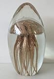 Deko Figur Glas Qualle Briefbeschwerer Traum Handarbeit Glaskugel Kupfer B