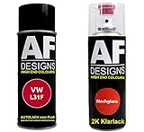 Autolack Spraydose Set für VW L31F Iberischrot 2K Klarlack Basislack Sprühdose Spraydosen 2x400