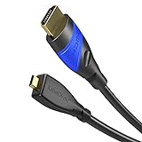 KabelDirekt – Micro HDMI Kabel – 1,5m (kompatibel mit HDMI 2.0a/b 2.0, 1.4a, 4K Ultra HD, 3D, Full HD, 1080p, HDR, ARC, Highspeed mit Ethernet, PS4, Xbox, HDTV) – Flex S