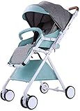 BESTPRVA Tragbare Kinderwagen Kinderwagen-Spaziergänger Baby-Kinderwagen, for Neugeborene und Kleinkind - Cabrio Kinderwagen Kompakt Einzel Baby, leichten Spaziergänger, über (Color : Clear Green)