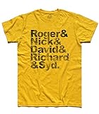 T-Shirt Herren Pink Floyd Namen - Roger, Nick, David, Richard und Syd - Gelb, XXL