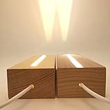 2Pcs LED-Leuchten-Display-Basis, rechteckiger, beleuchteter Holzsockel in warmer Farbe für Acryl, Glas, Harzk