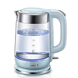 1,7 L Glas Wasserkocher Schnellkochkessel kabellos mit Warmhaltefunktion ，Kostenloser Wasserkocher mit Edelstahl -Innendeckel ，Tee automatische Abschaltung und Trockenkochschutz 1800W Wasserk