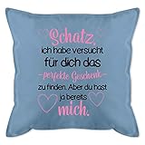 Shirtracer Deko Kissen Partner Liebe Unisize - Hellblau - Kissen für Partner - GURLI Kissen mit Füllung - Kissen 50x50 cm und Dekokissen mit Füllung