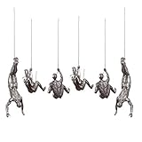 Kletterer Skulpturen Harz,Kletter Skulptur Wandschmuck Skulptur Wall Art Climber Rope Wanddekoration Kletterer, Metal Bungee Jumping Hanging Man,Silver6