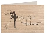 Holzgrußkarte - ALLES GUTE ZUR HOCHZEIT - 100% handmade in Österreich - Postkarte Glückwunschkarte Geschenkkarte Grußkarte Klappkarte Karte Einladung, Holzart:E