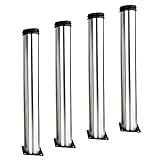 4X Qrity Schrank Beine Küche Füße Arbeitsplatte / Einheit / Frühstück Bar / Schreibtisch Tischbeine Möbel Beine - Chrom Metall - Höhenverstellbar (Gesamt: 400-415mm)