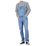 BIBOKAOKE Overall Jumpsuit Herren Denim Latzhose Overalls Jeans Pocket Suspender Pants Hose Wash Berufsbekleidung Classics Denim Feldhose Gerade Overall Arbeitshose mit Knöpfen T