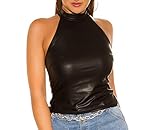 Koucla Top Wetlook Neck Top (Schwarz, S)