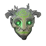 FOTBIMK Halloween Waldgeist Maske, Realistische Gesichtskostüme Led Leuchten Maske Cosplay Maskerade Kostüm Waldteufel Maske Requisiten für Männer F