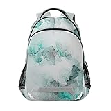 Türkis Marmor Stein Kratzer Texturiert Rucksack Jungen Schulrucksack Mädchen Schulranzen Kinder Reflektierender Schultasche Kinderrucksack Für S