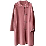 JTRHD Trenchcoat für Damen Damen lose doppelseitige Wollmantel Damen Studentenstil Samt Mantel Trenchcoat Warm und elegant (Farbe : Rot, Size : One-Size)