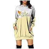 Erntedankkleid Damen Lange Ärmel Hoodies Pullover mit Erntedankfest Druck Kapuzenjacke Taschen Thanksgiving-Pullover Casual Langarmjacke Hochwertige Sweatshirt H