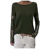 SchöNe Blusen Damen Tunika Boho Sommer Carmen Blusen 1 Cent Oberteile Lässige Hemdblusen Topset Vintage Blusen Mode Grosse Grösse n Tunika Blusen Frauen Oberteile Modern Satin(Army Green, XL)