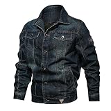 JJWC Herbst-und Wintermännerjacke Casual Jeansjacke Revers Stickereijacke Männerjacke (Color : C, Size : 6XL code)