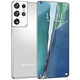 WYCF S21Ultra Smartphone Ohne Vertrag, 7,3 Zoll HD+ Dewdrop Display, 6GB RAM + 128 GB, 24MP+48MP Kamera, Großer 6800 mAh Akku, Android 10 Dual-SIM 4G Handy,Silb