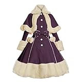 Damen Mittelalter Kleid Revers Cape Prinzessin Kleid Cosplay Prinzessin Kleidung Hexen Königin Kostüm Gewand Langarm Karneval Luxuriös Kostüm Maxikleider Party Festlich Sweet Girl Halloween Kostü