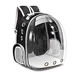 Pet Supplies Haustier Wandern Rucksack Katze Carrier Taschen Atmungsaktive Haustierträger Kleine Hund Katze Rucksack Reise Space Capsule Käfig Pet Transport Tasche Tragen for Katzen (Color : Black)