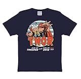 Logoshirt Marvel Comics - Mighty Thor T-Shirt Kinder Jungen - dunkelblau - Lizenziertes Originaldesign, Größe 80/86, 18 M