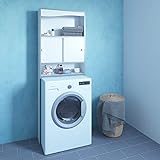 13Casa Click Möbelstück für Waschmaschine, Spanplatte, Melamin, weiß, 177 x 64,3 x 19,2