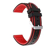 ZWMFAC 22 mm Uhrenarmband für Galaxy Watch3 45 mm Armband, modisches Silikon-Ersatzarmband (Farbe: Schwarz / Rot, Größe: Amazfit Stratos 3)