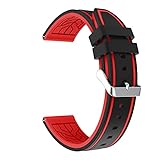 ZWMFAC 22 mm Uhrenarmband für Galaxy Watch3 45 mm Armband, modisches Silikon-Ersatzarmband (Farbe: Schwarz / Rot, Größe: Amazfit Stratos 3)