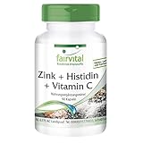 Zink + Histidin + Vitamin C - HOCHDOSIERT - für 3 Monate - VEGAN - 90 Kap