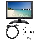 Goshyda Monitor, 10,1 Zoll 1920 * 1200 16:10 LED-LCD-Bildschirmanzeige mit BNC-, AV-, VGA- und HDMI-Videoeingängen(EU)