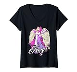 Damen Angelic Ästhetisches Engel-Shirt für Frauen, niedliche Flügel, spirituell T-Shirt mit V